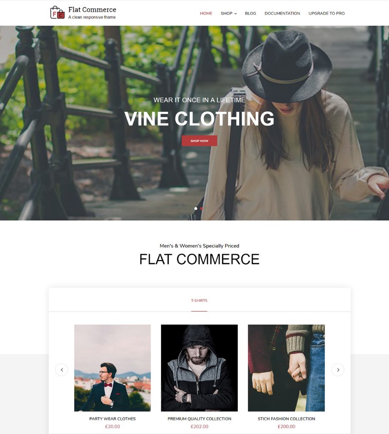 Flat_Commerce_WordPress_theme