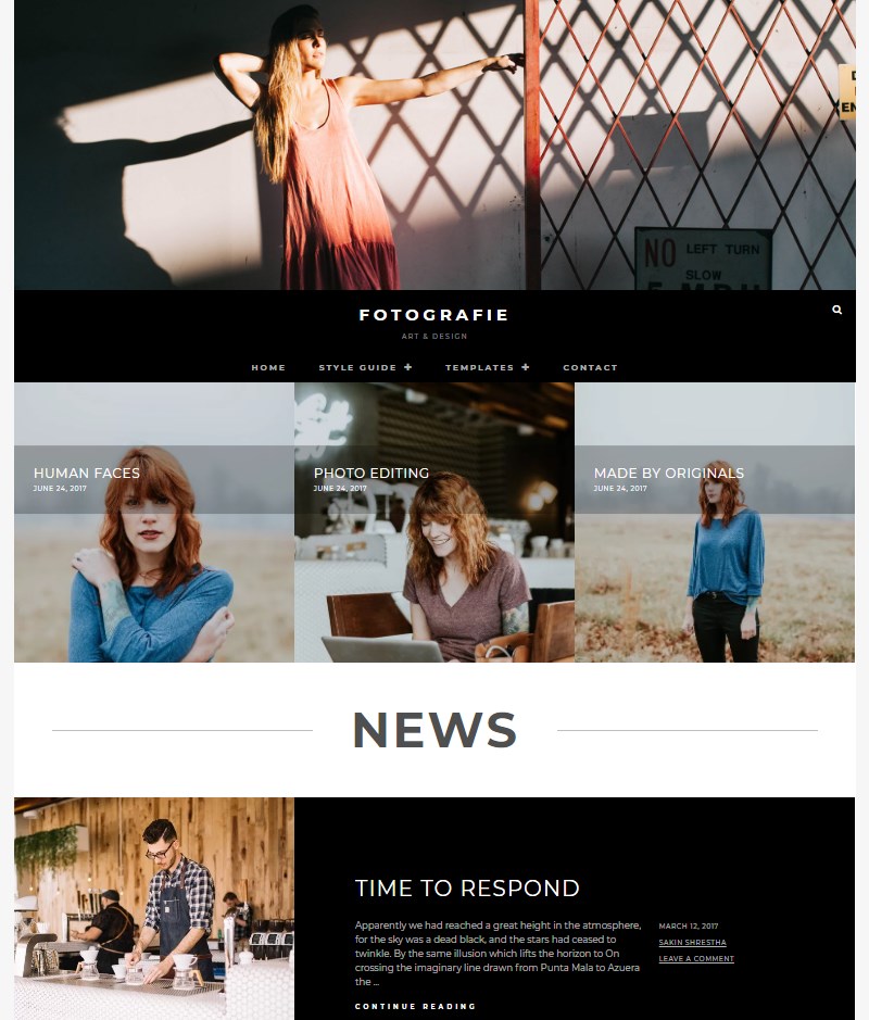 Fotografie Portfolio Free WordPress theme