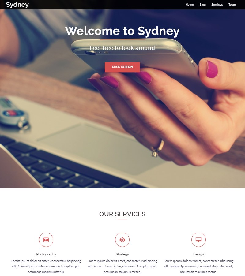 Sydney Free One-page WP theme