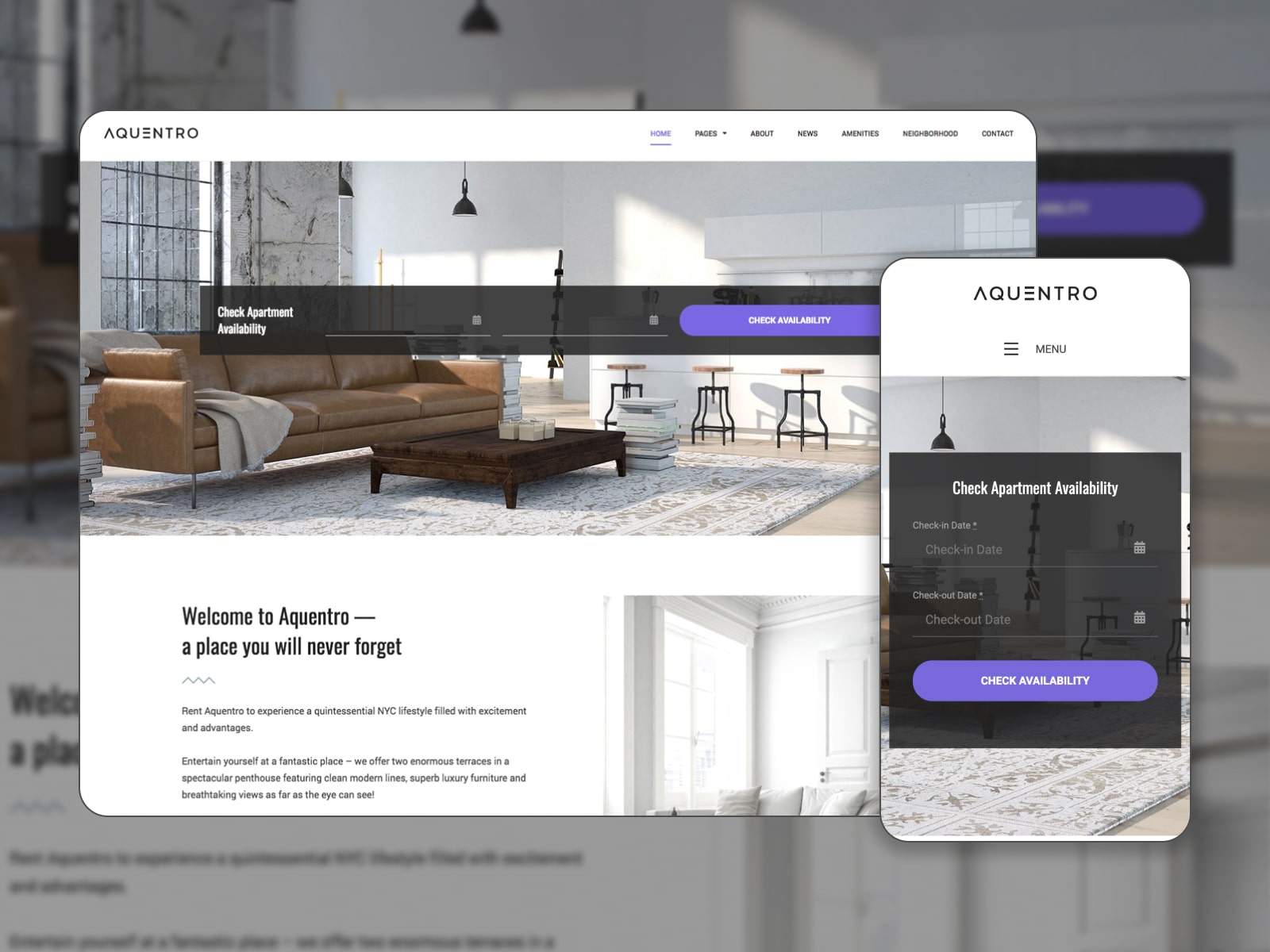 One of the best hotel website templates designed specifically for showcasing single apartments.