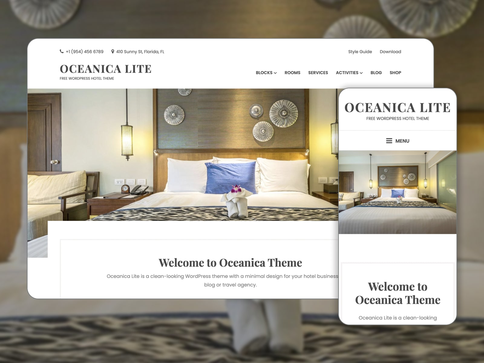 Oceanica Lite WordPress theme.