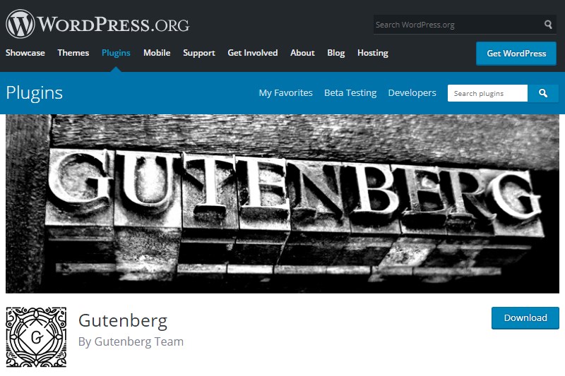 Gutenberg-plugin-download-WordPress