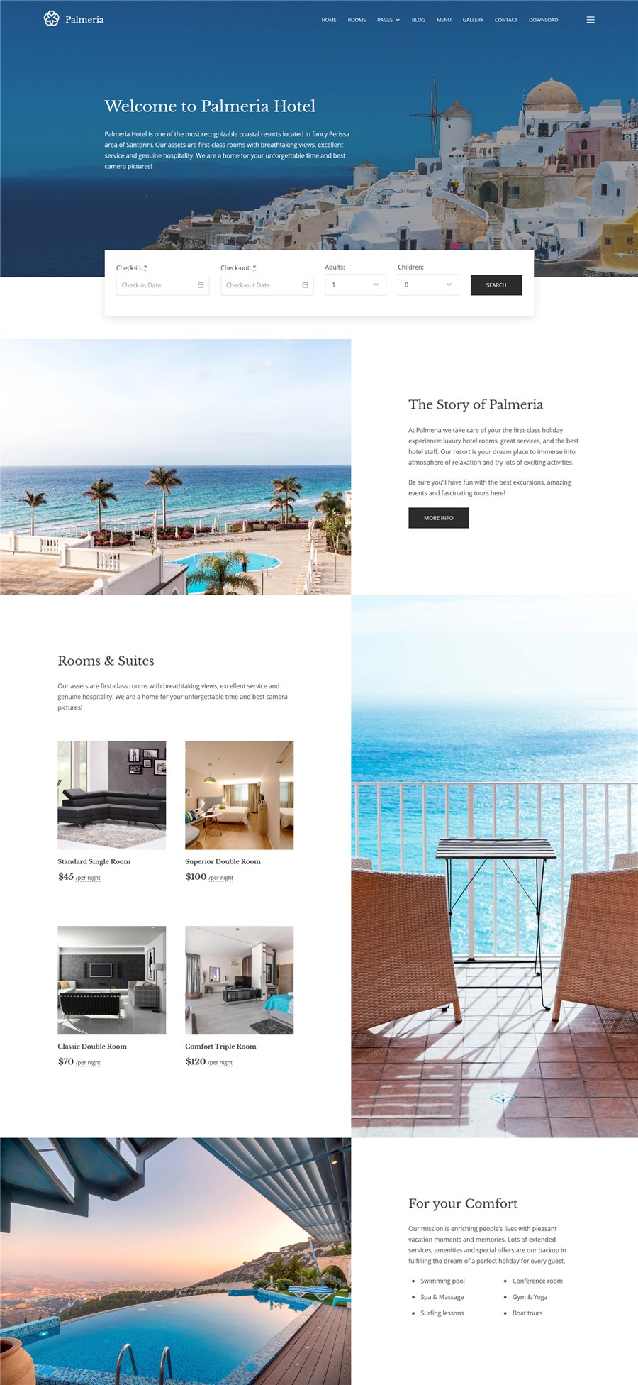 palmeria free hotel booking wordpress theme