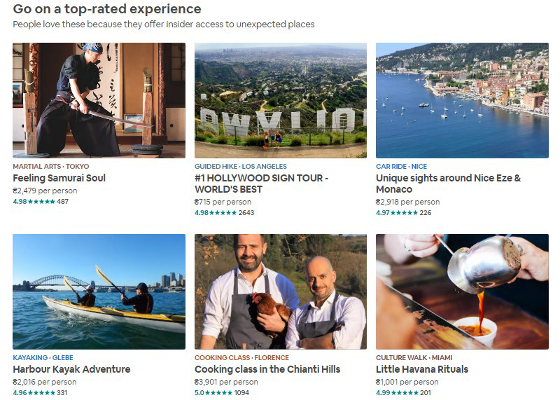 Airbnb-Experiences-list