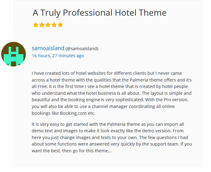 palmeria hotel theme review