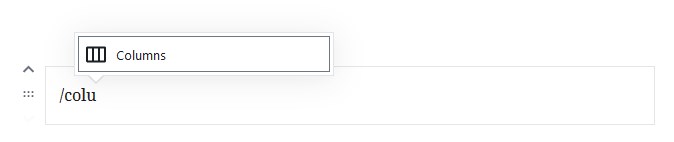 columns layout gutenberg