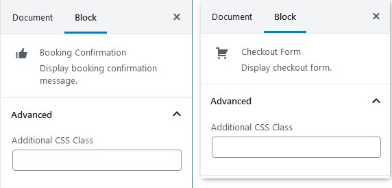 confirmation and checkout blocks