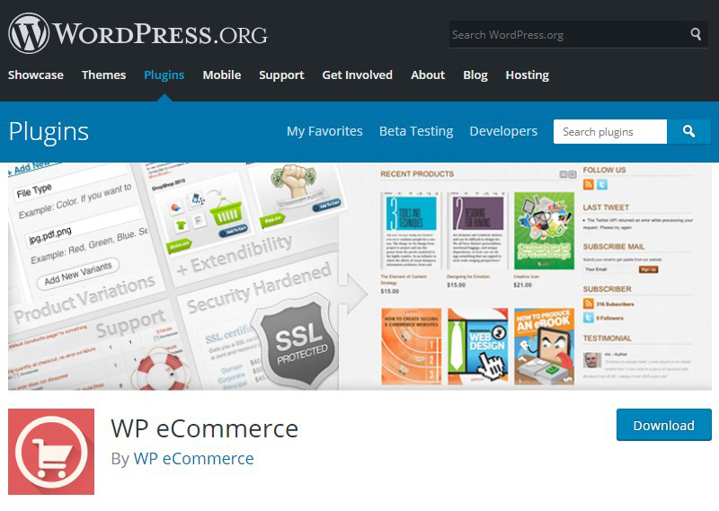 WP eCommerce plugin WordPress