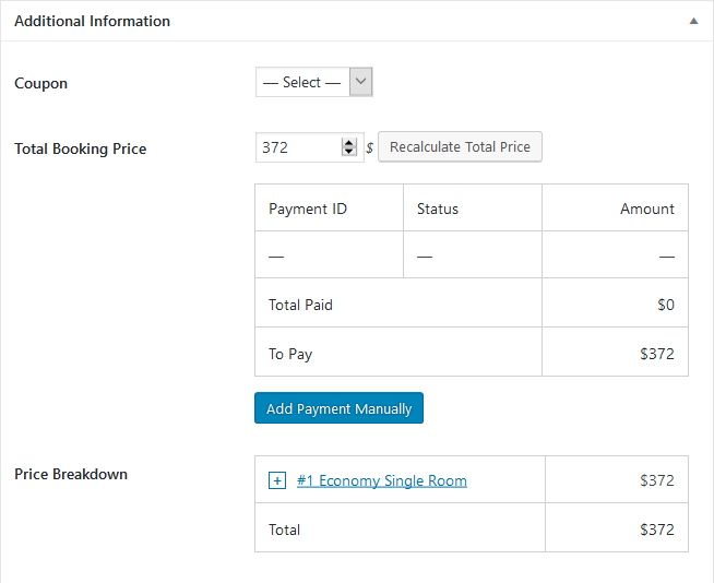 adding payments manually