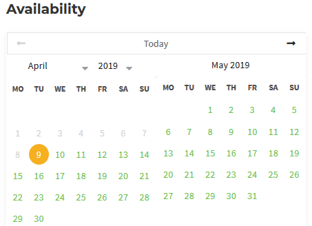 availability calendar wp