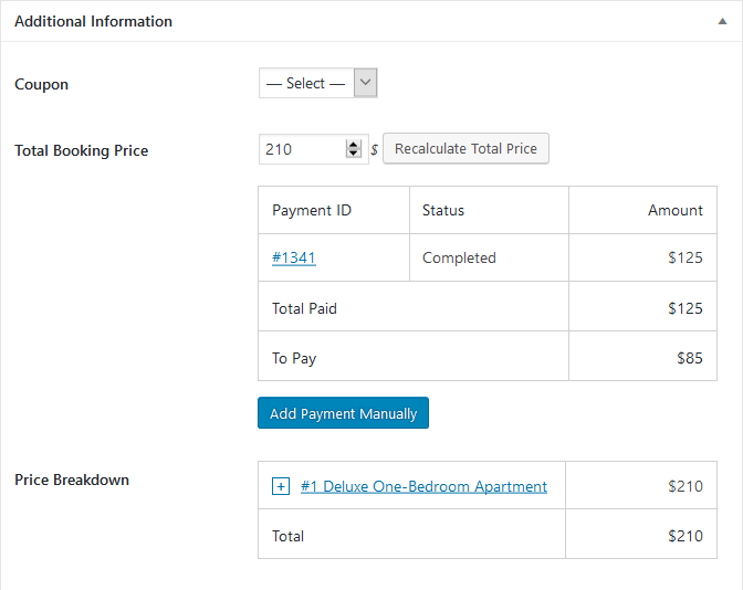 motopress hotel booking arrival payment