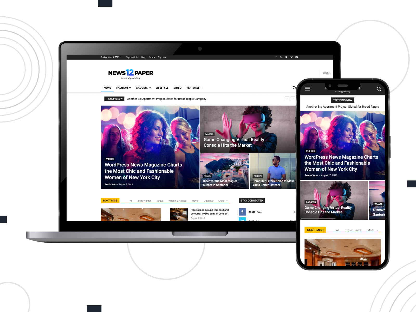 Picture of Newspaper - light, cool, known for its adaptability, this template stands out as one of the best WordPress themes with diverse customization options in gray, gainsboro, and slate blue color mix.