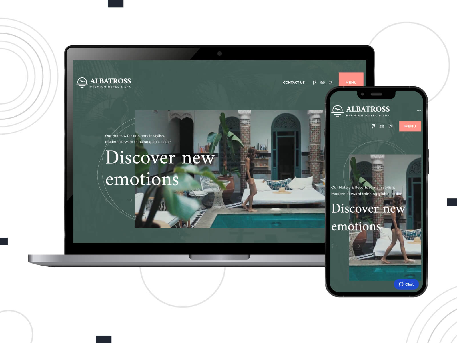Illustration of Albatross - dim, crisp WordPress theme that is noted for its vibrant and colorful design, perfect for lively websites in dark gray, and dark slate gray color combination.