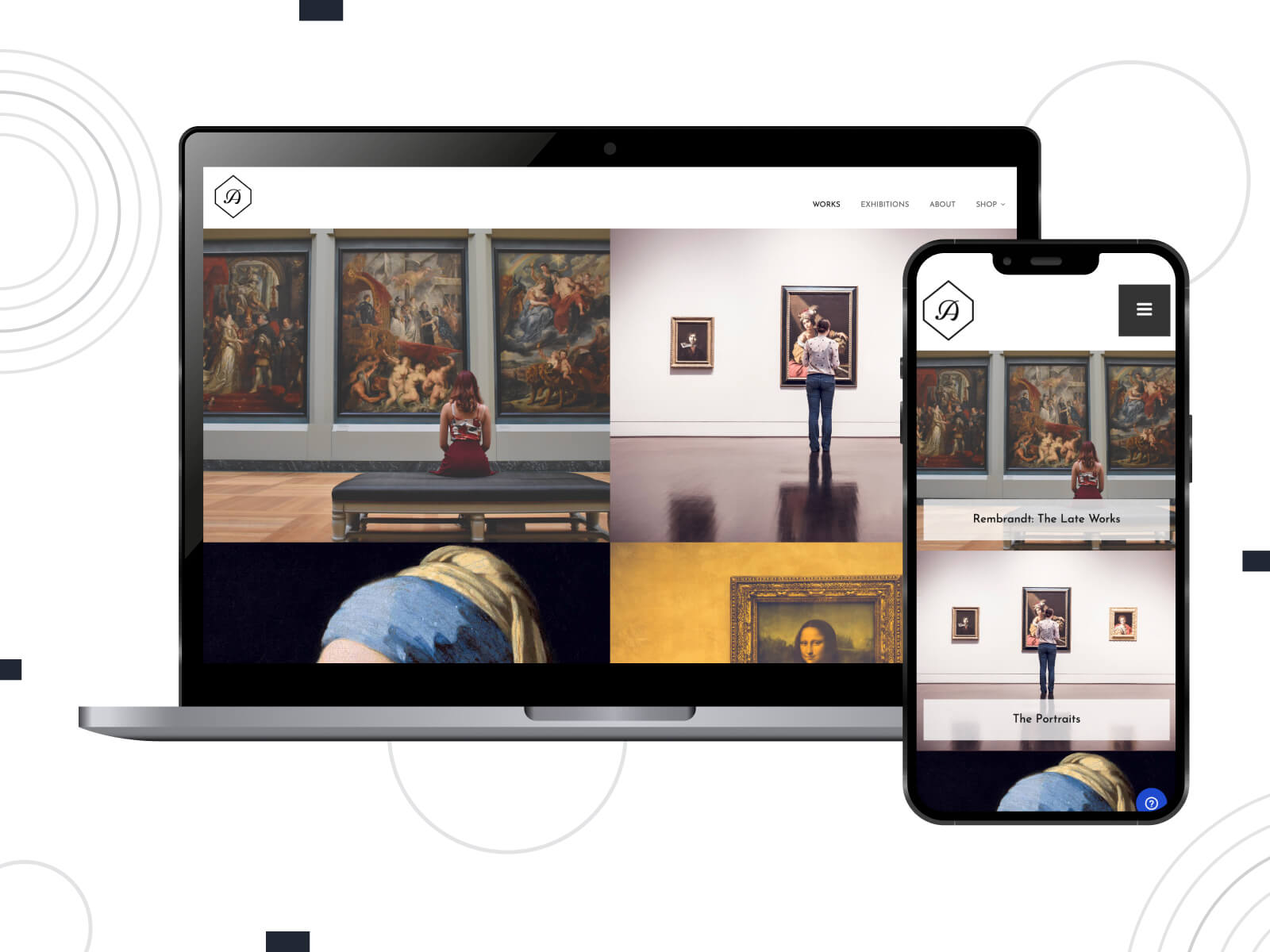 Photo of Artwork Lite - light, warm template for interactive site options, including dynamic content in peru, sienna, and dark slate gray color palette.