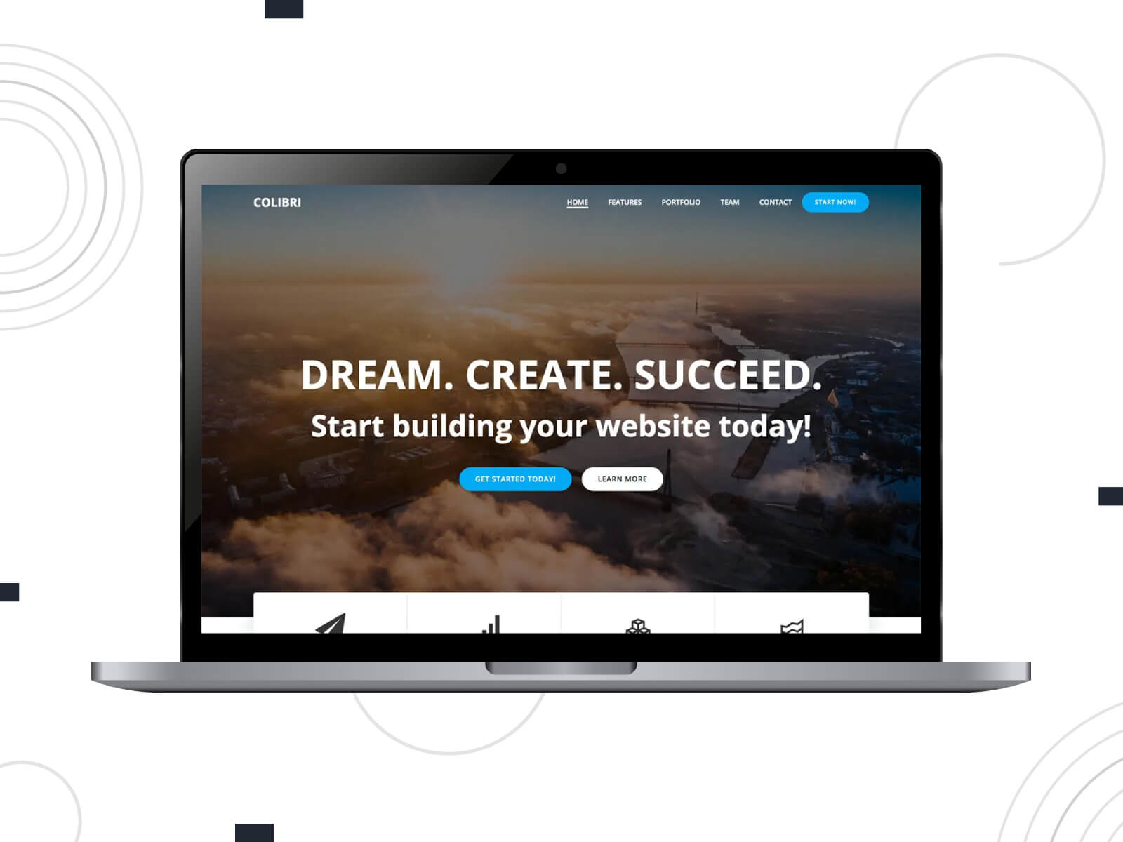 Picture of Colibri WP - shadowed, rich, this boutique theme is celebrated as one of the best WordPress themes for small-scale business sites in dark olive green, medium turquoise, and dim gray color combination.