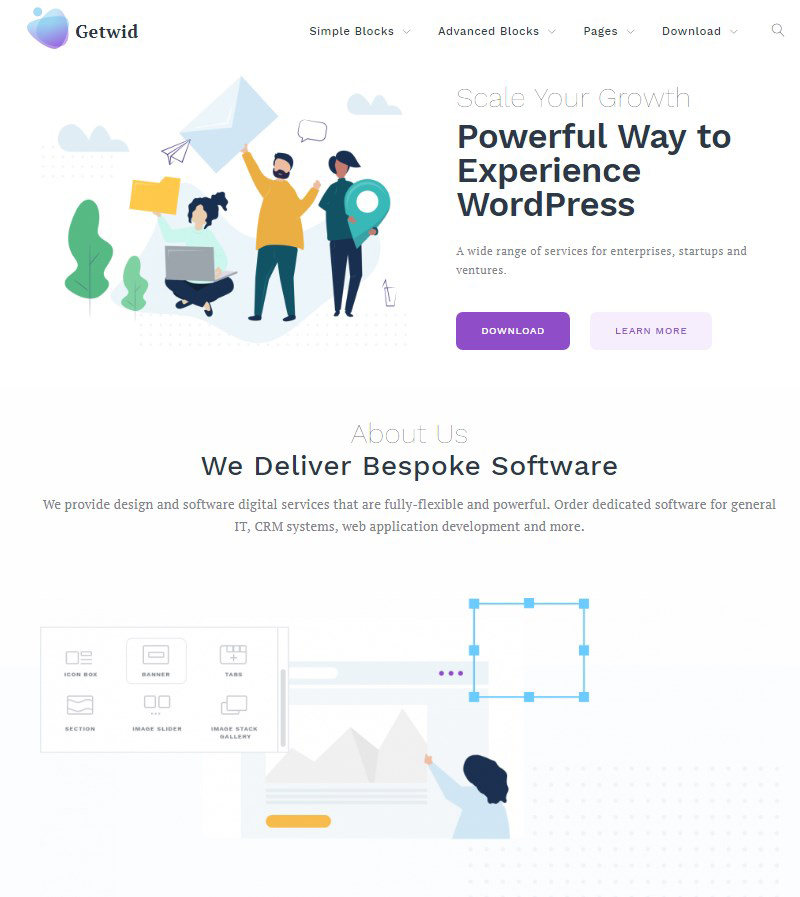 Getwid Base free Gutenberg theme WordPress