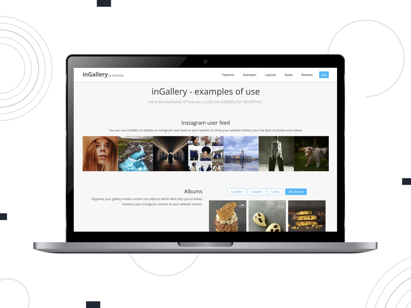 Collage of the InGallery WordPress plugins to embed Instagram feed.