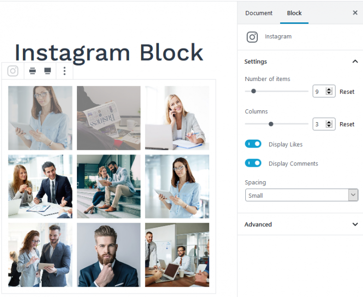 Getwid Blocks Instagram Gutenberg Block MotoPress