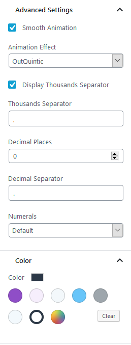 counter block settings