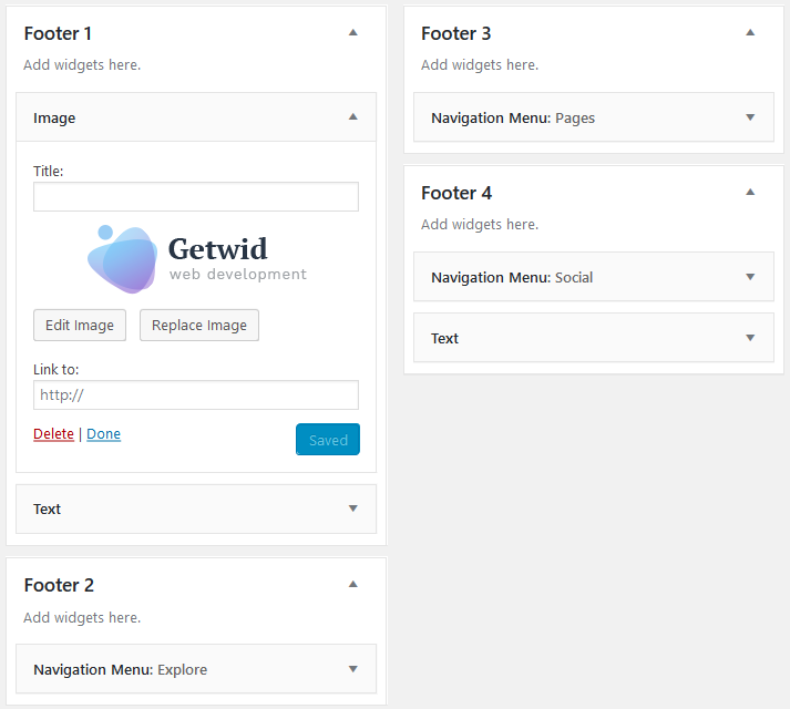 getwid footer widgets