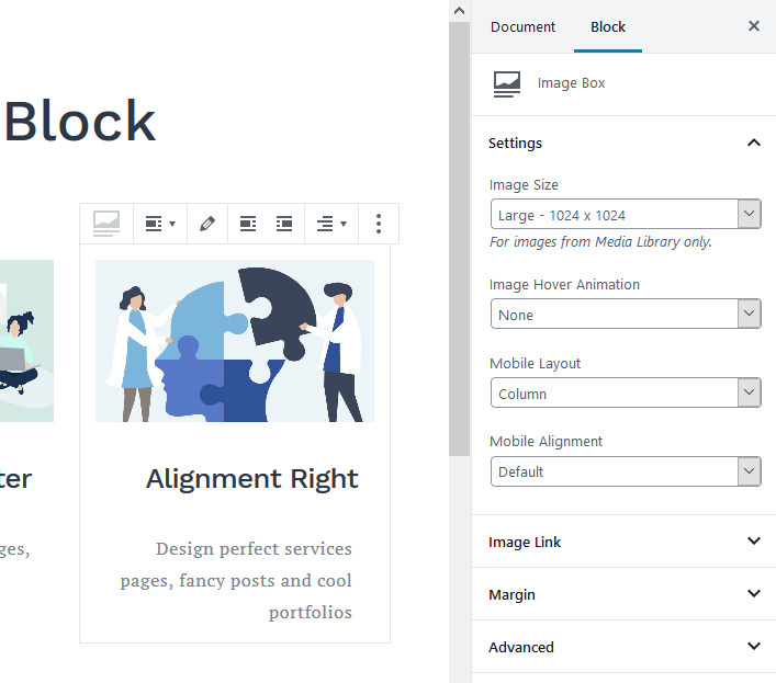 getwid gutenberg image box block