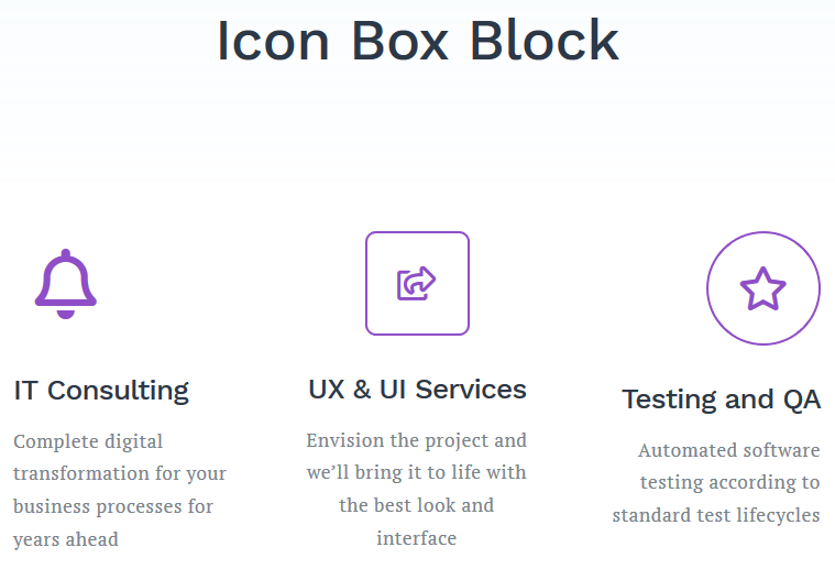 getwid icon box block featured in gutenberg blocks