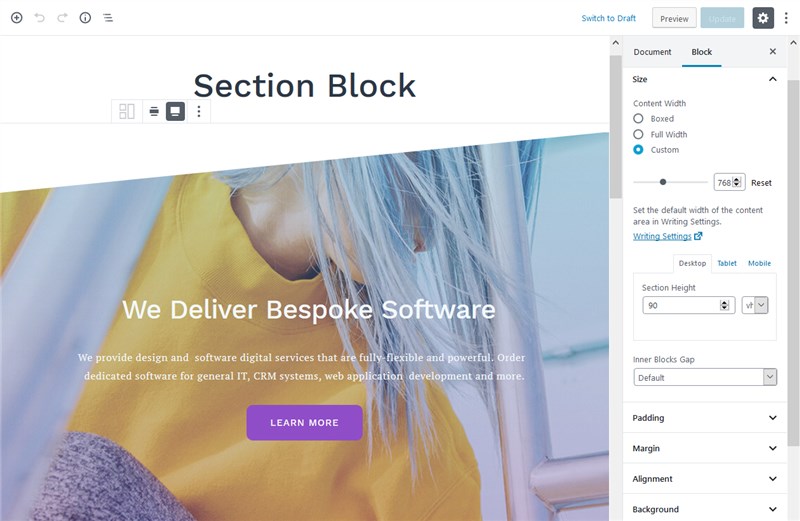 getwid section block wordpress gutenberg blocks