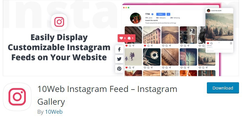 10Web Instagram Feed WordPress plugin