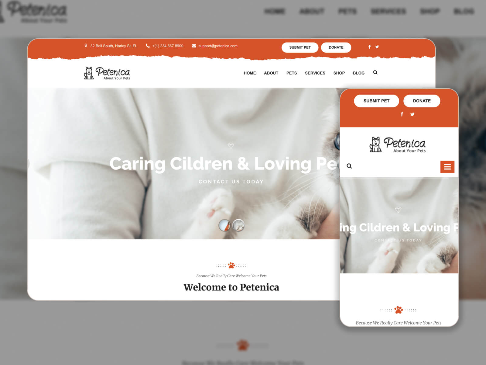 Image of Petenica - dynamic and engaging WordPress theme for pet services in snow, lightgray, darkgray, chocolate, and dimgray color scheme