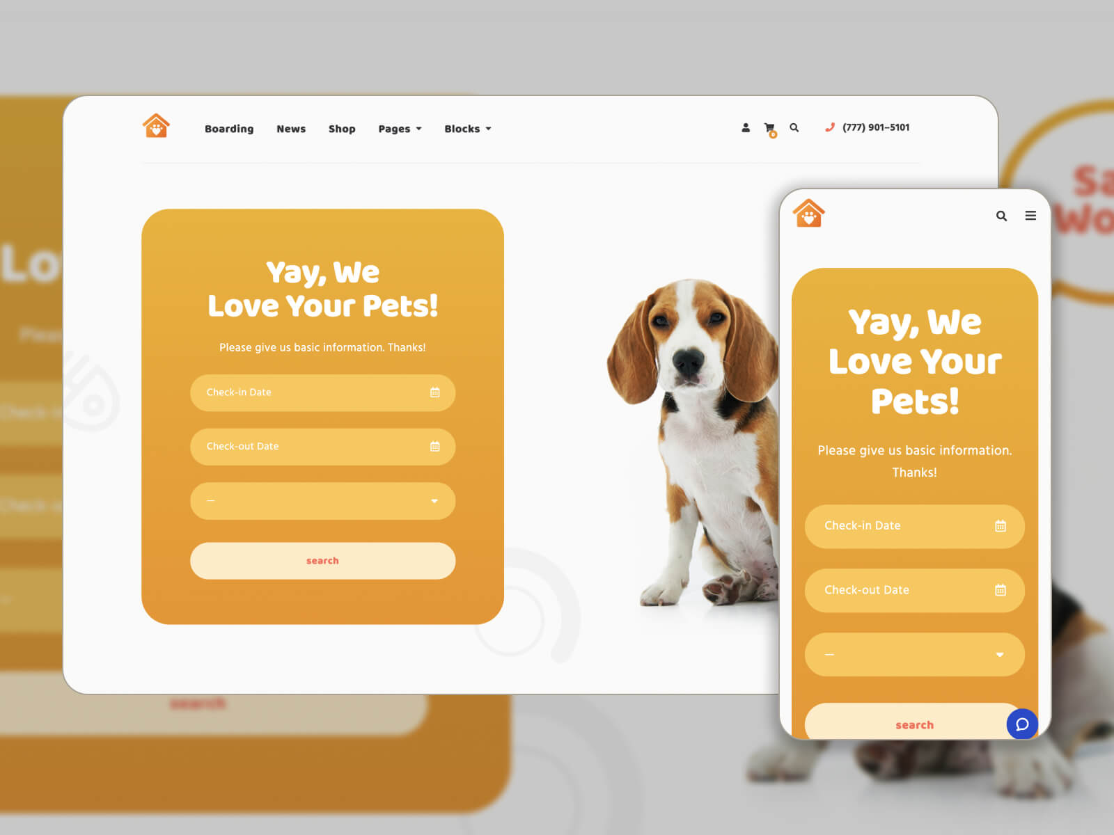 Dog store sitting website