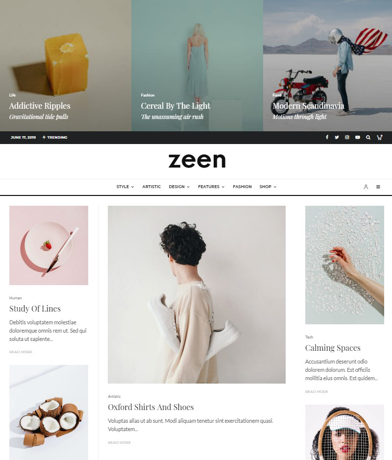 Zeen magazine Gutenberg theme