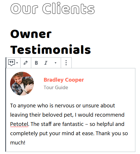 client testimonials