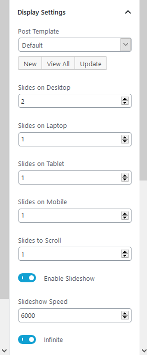 display settings getwid gutenberg