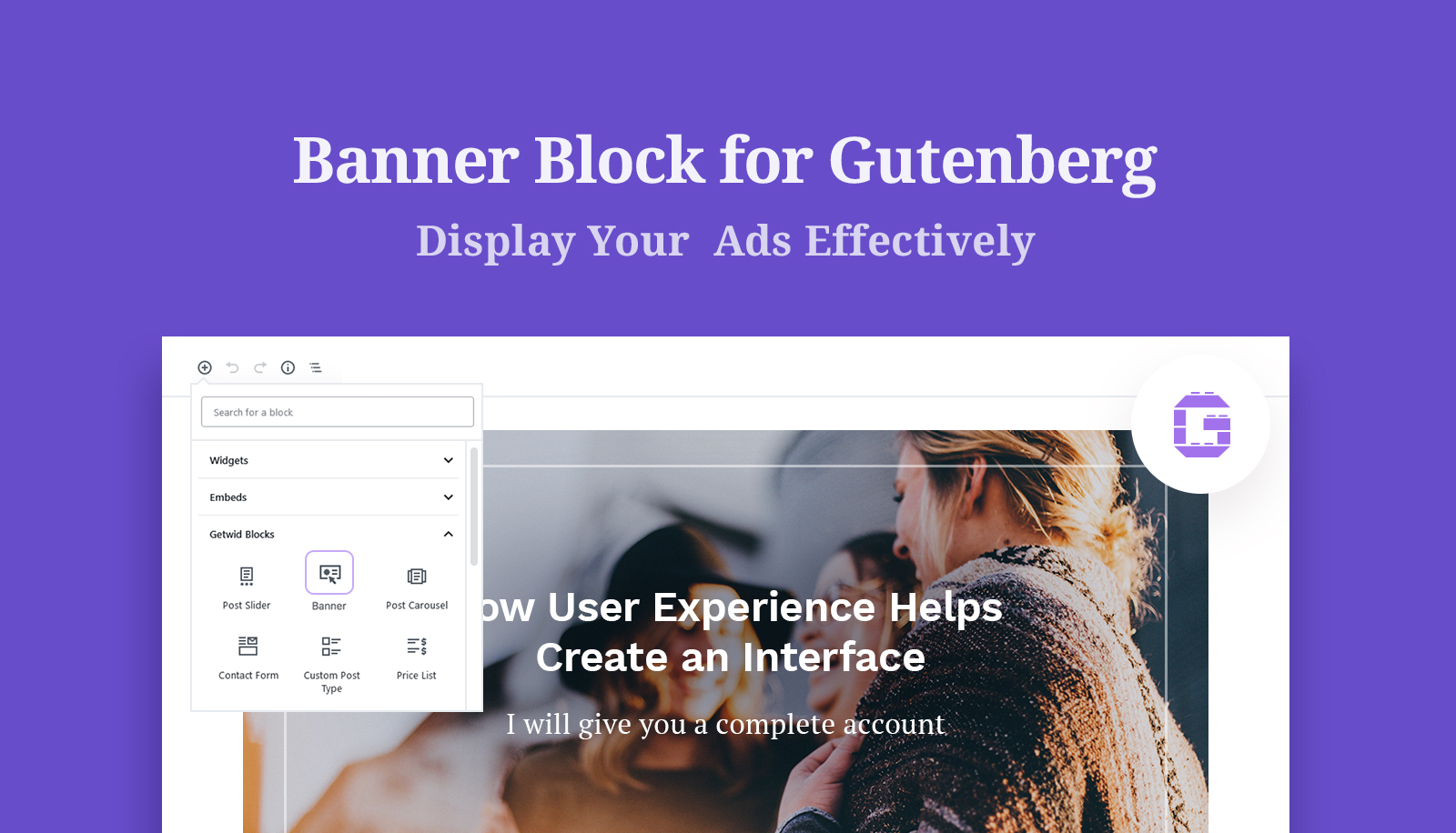 Getwid Blocks: Banner Gutenberg Block - MotoPress
