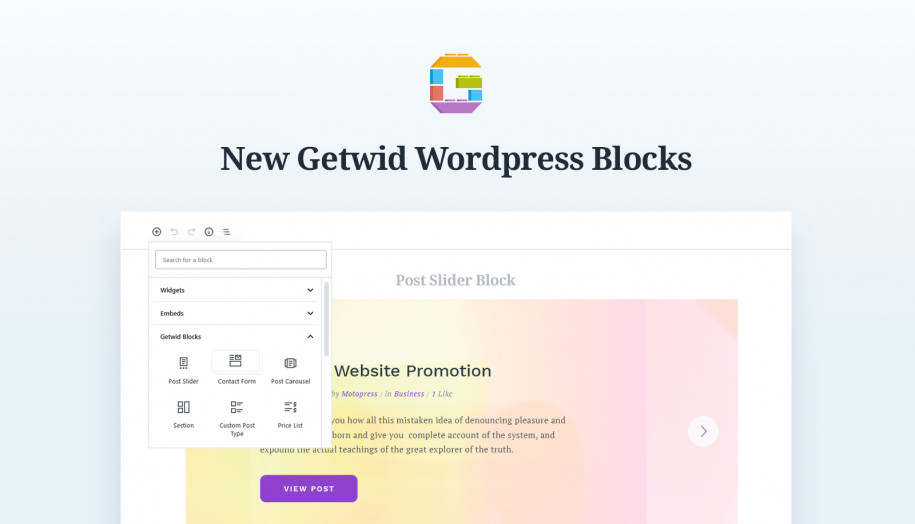 Getwid Blocks for Gutenberg