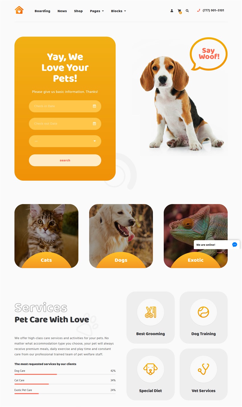 WordPress Pet Boarding Theme for Pet Sitting Websites MotoPress
