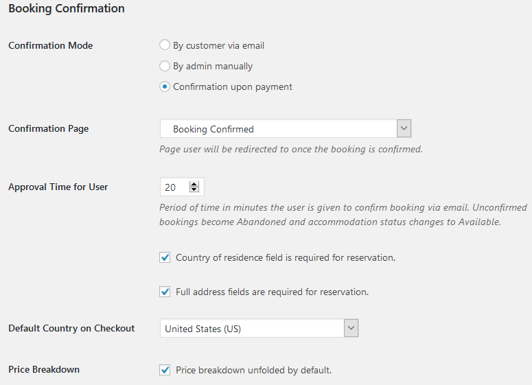 booking confirmation