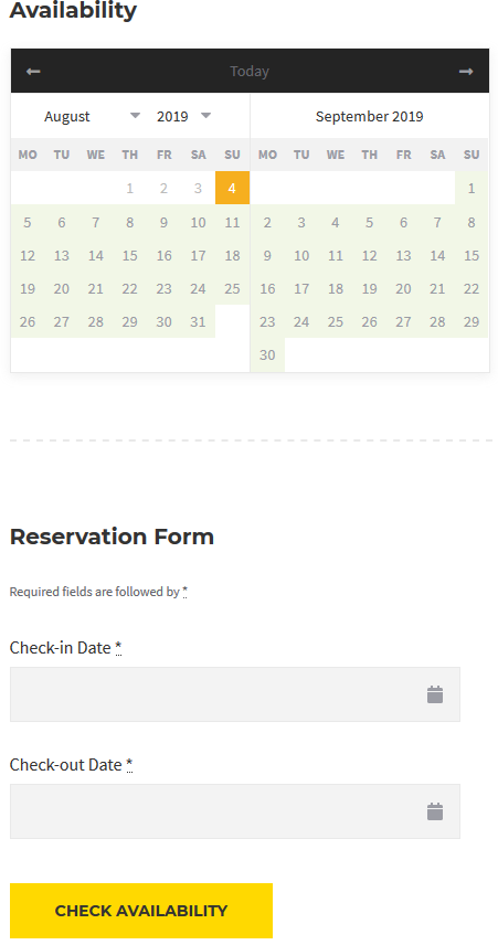 individual availability calendar