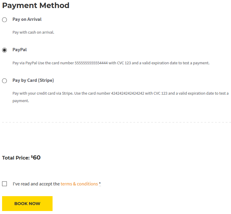 payment method checkout