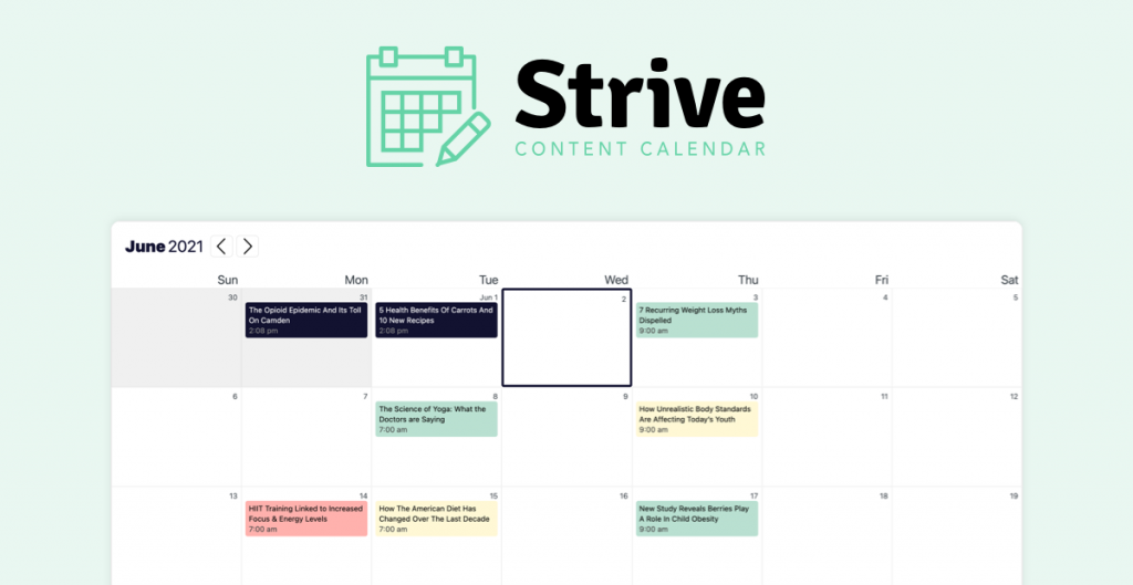 strive editorial calendar plugin