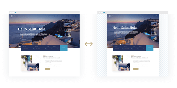 two layouts luviana hotel booking template