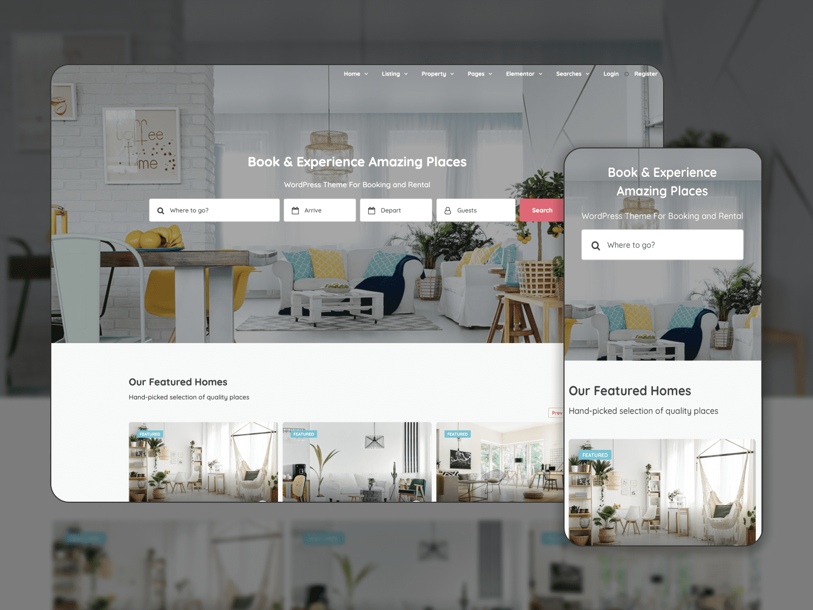 The Homey WordPress theme for a rental business like Airbnb.