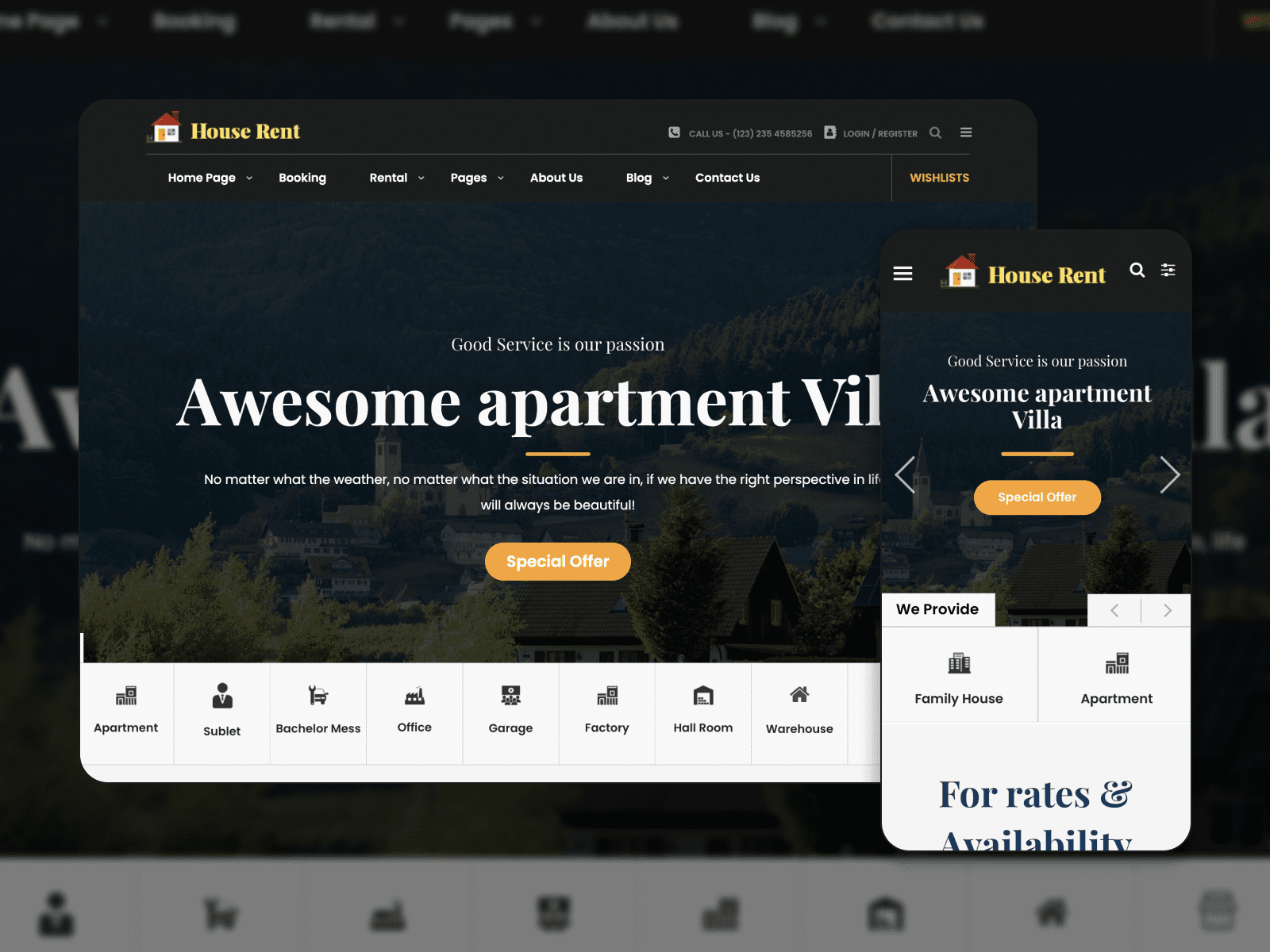 The Houserent WP theme.