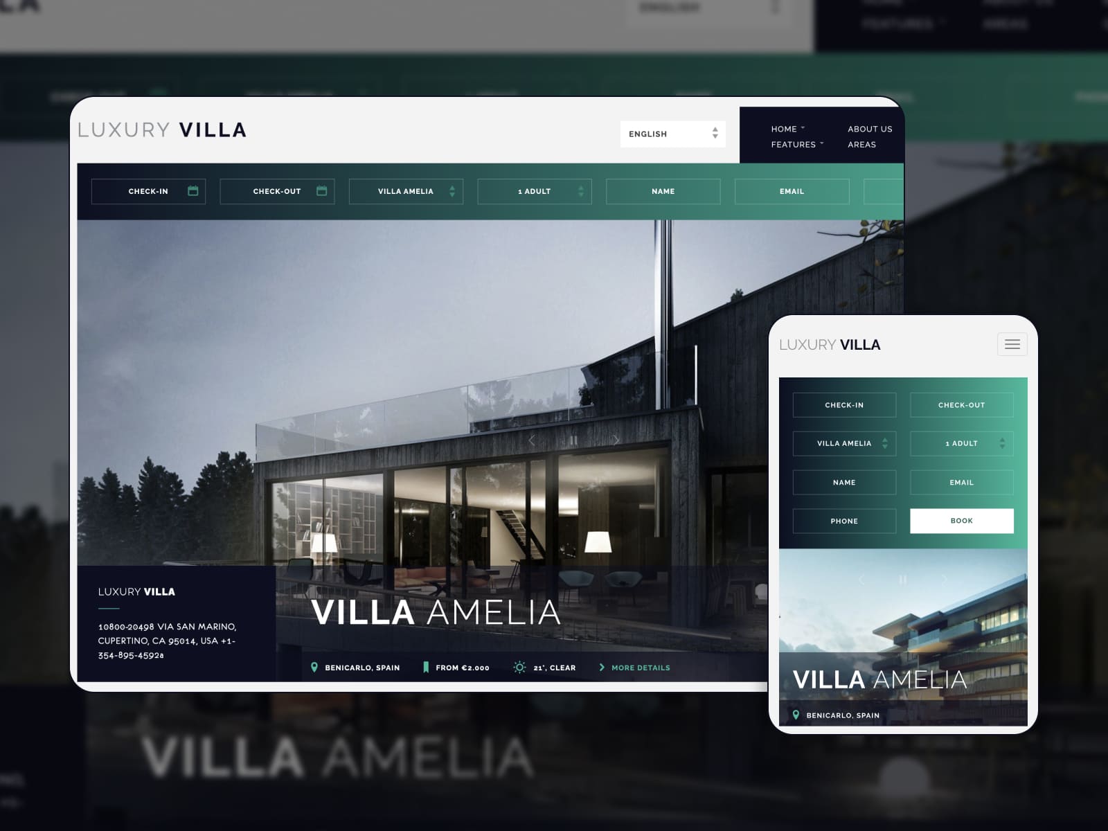An image showing the Luxury Villa WordPress theme.