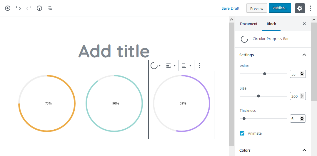 progress bar getwid gutenberg