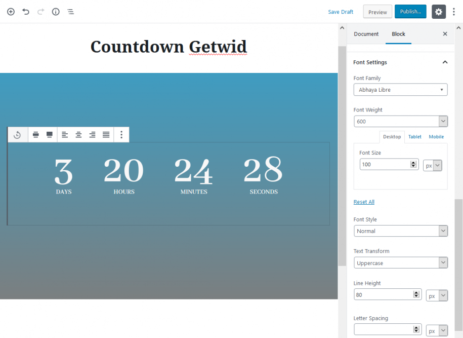 Getwid Blocks: Countdown Gutenberg Block - MotoPress