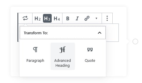 custom heading timeline block