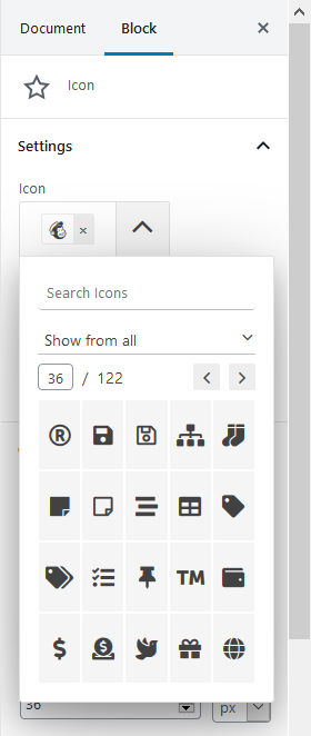 font awesome icons wordpress blocks