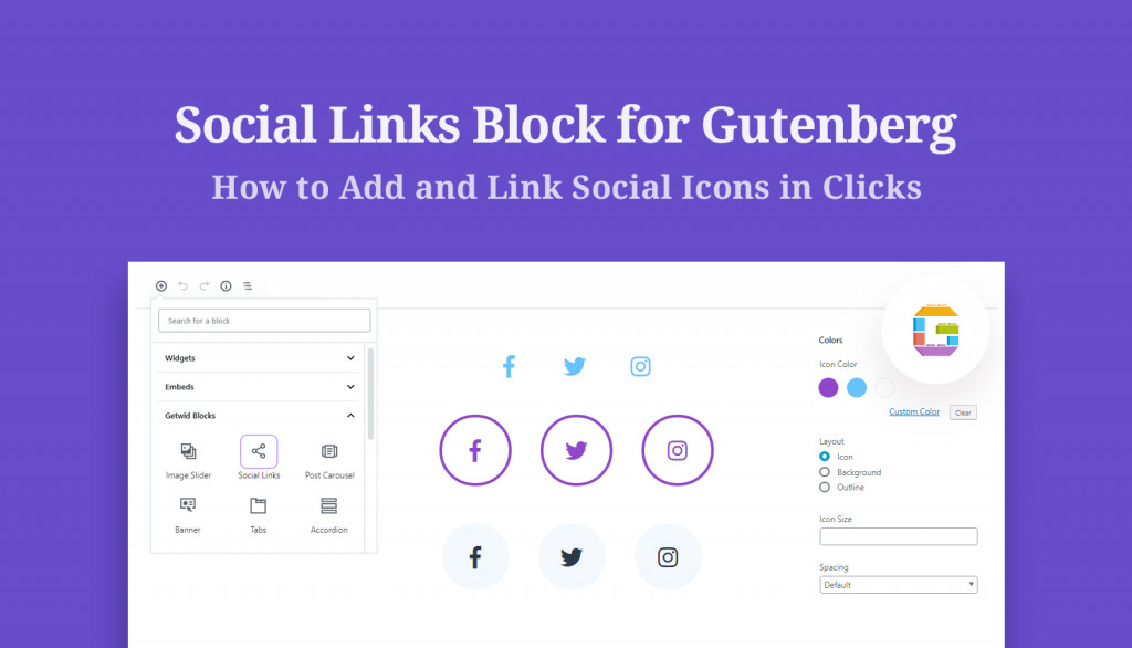 Getwid Blocks: Social Links Gutenberg Block - MotoPress