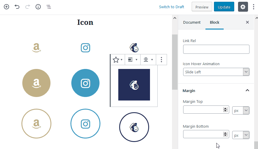 icon block animation effects